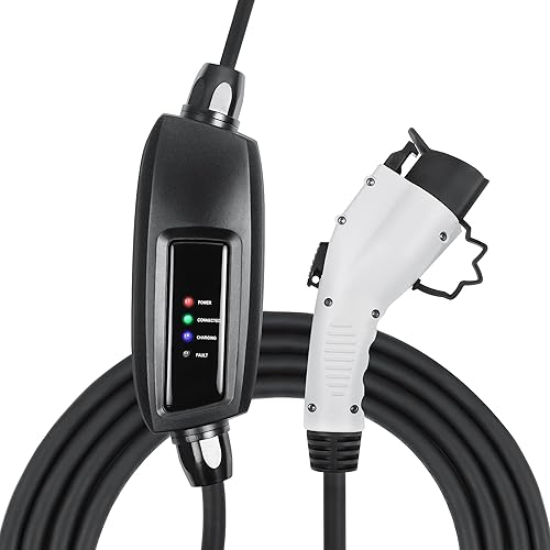 Lectron Cargador EV de nivel 1 de 110 V y 16 amperios con cable de extensión de 21 pies J1772 y enchufe Nema 5-15