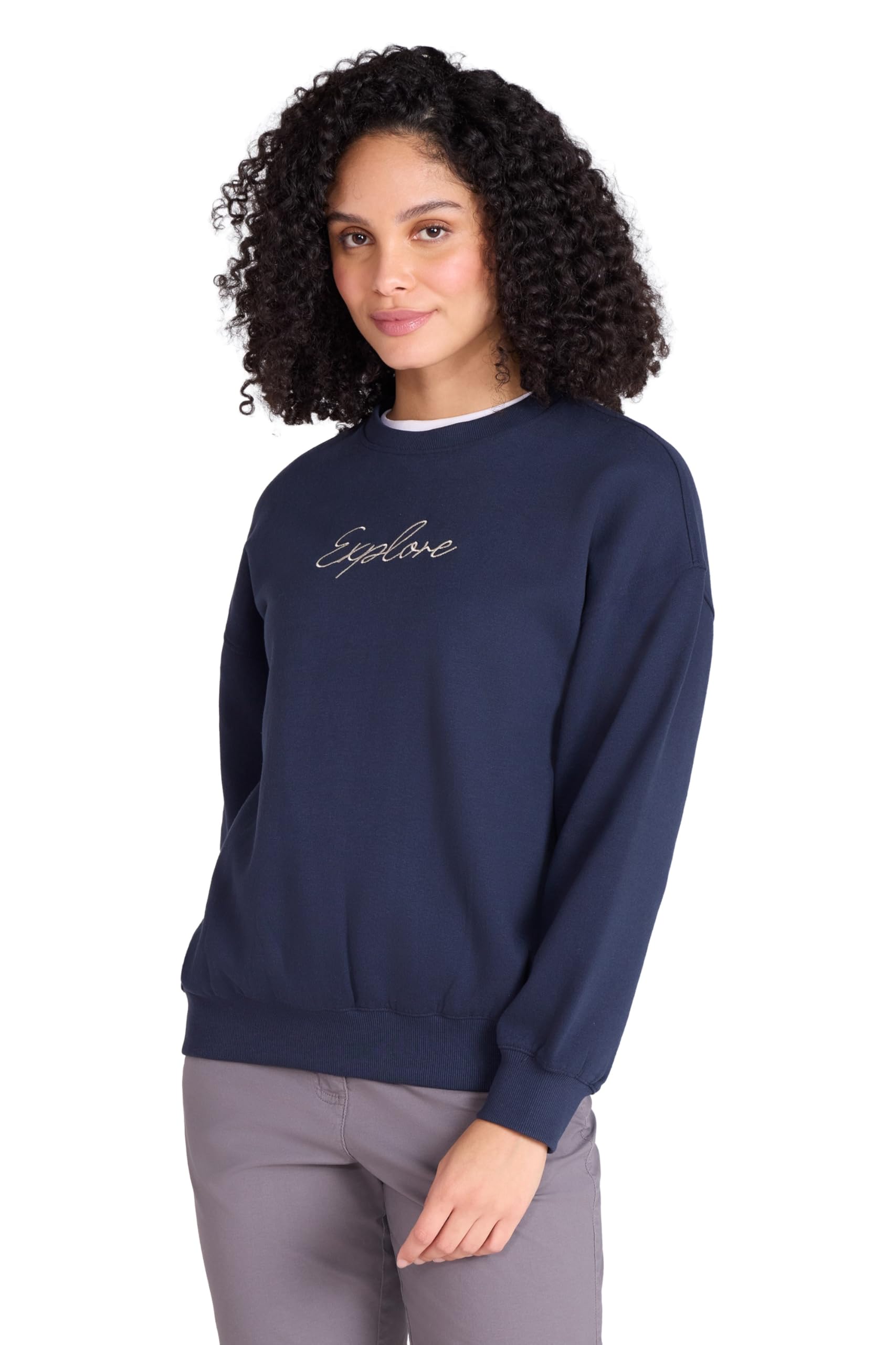 Mountain Warehouse Printed Womens Relaxed Fit Sweatshirt - Lightweight & Breathable Mislayer Shirt, Everyday Use - Spring Summer, Hiking, Walking & Outdoors Indigo 12