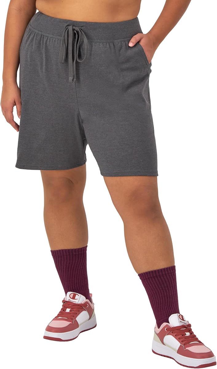 Champion Pantalones Cortos para Mujer, Pantalones Cortos de Jersey, Pantalones Cortos Suaves, livianos y cómodos para Mujer, 5" (Tallas Grandes Disponibles)