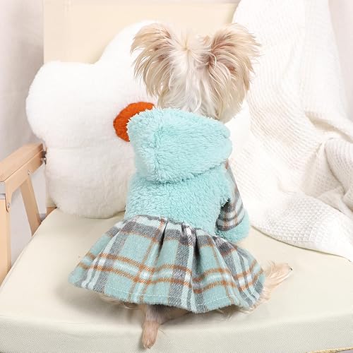 Miniatura 7 de Vestido con capucha para perro, suéteres de invierno para perros pequeños, vestidos cálidos para cachorros, vestidos cálidos para cachorros, ropa a