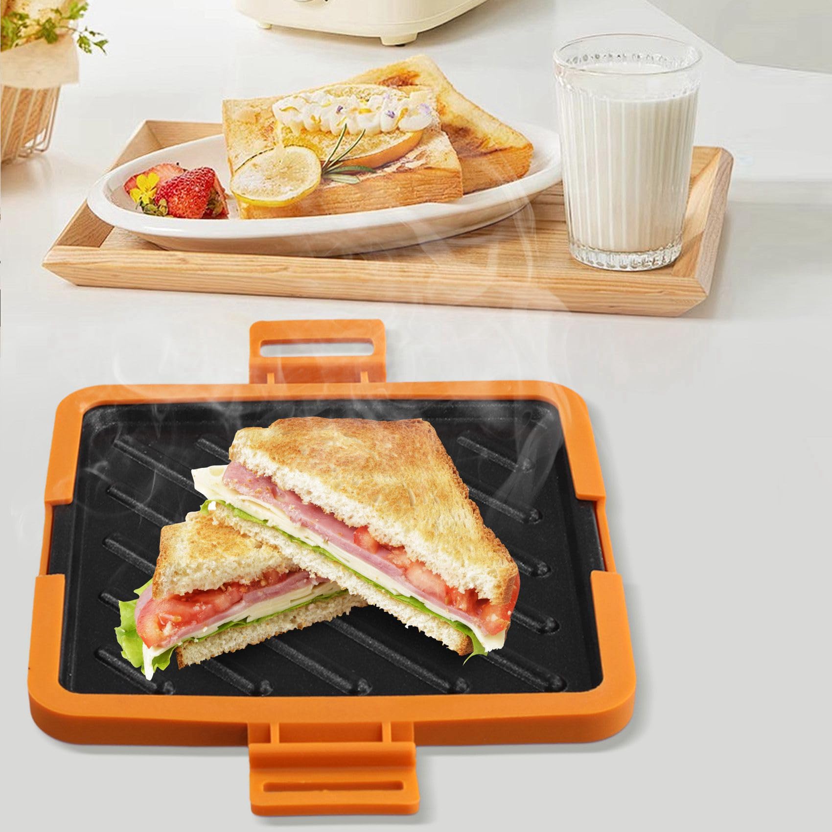 2X Mikrofalowe Urządzenie do Tostów,Mikrofalowe Urządzenie do Robienia Tostów,Urządzenie do Grillowania Sera Micro-Munchy,Mikrofalowe Urządzenie do Robienia Kanapek