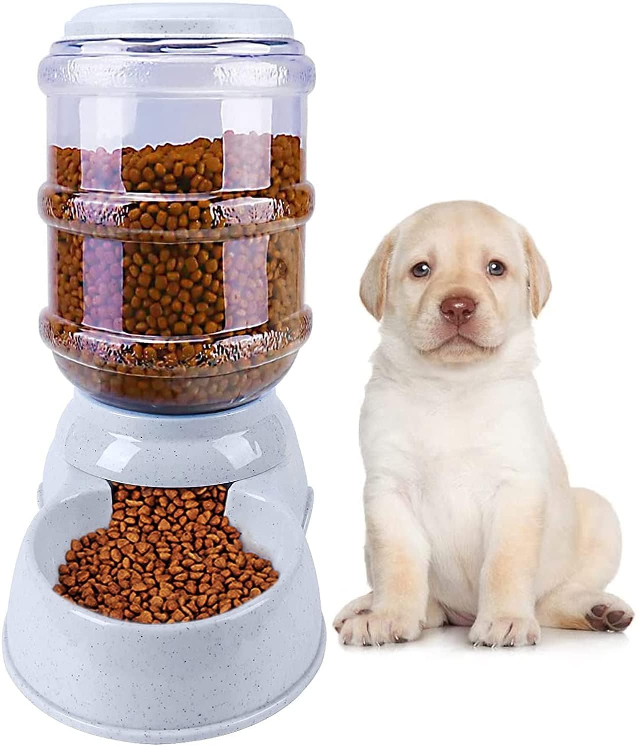 Sevia Dog Cat Puppy Kittens Automatic Food Feeder Self-Dispensing Gravity Plastic Pet Food Feeder Dispenser Easy to Use-image-5