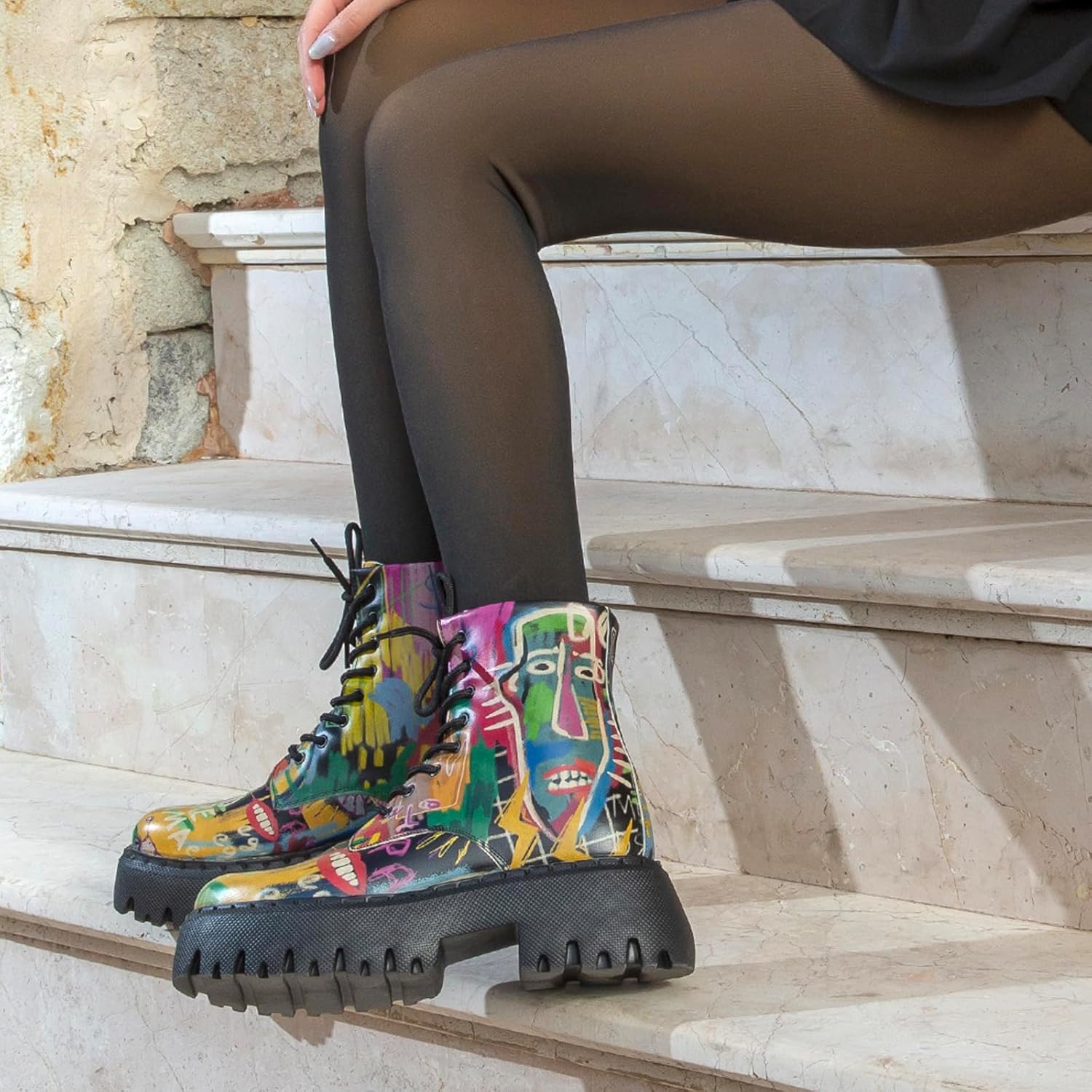 DOGO Combat Boots for Women - Vegan Leather and Handmade Platform Boots For Women