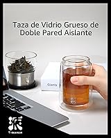 Vista 4 de ZENS Tetera infusora de té de vidrio moderna, tetera inteligente de un solo toque para difusores de té sueltos con taza aislada y kits de té
