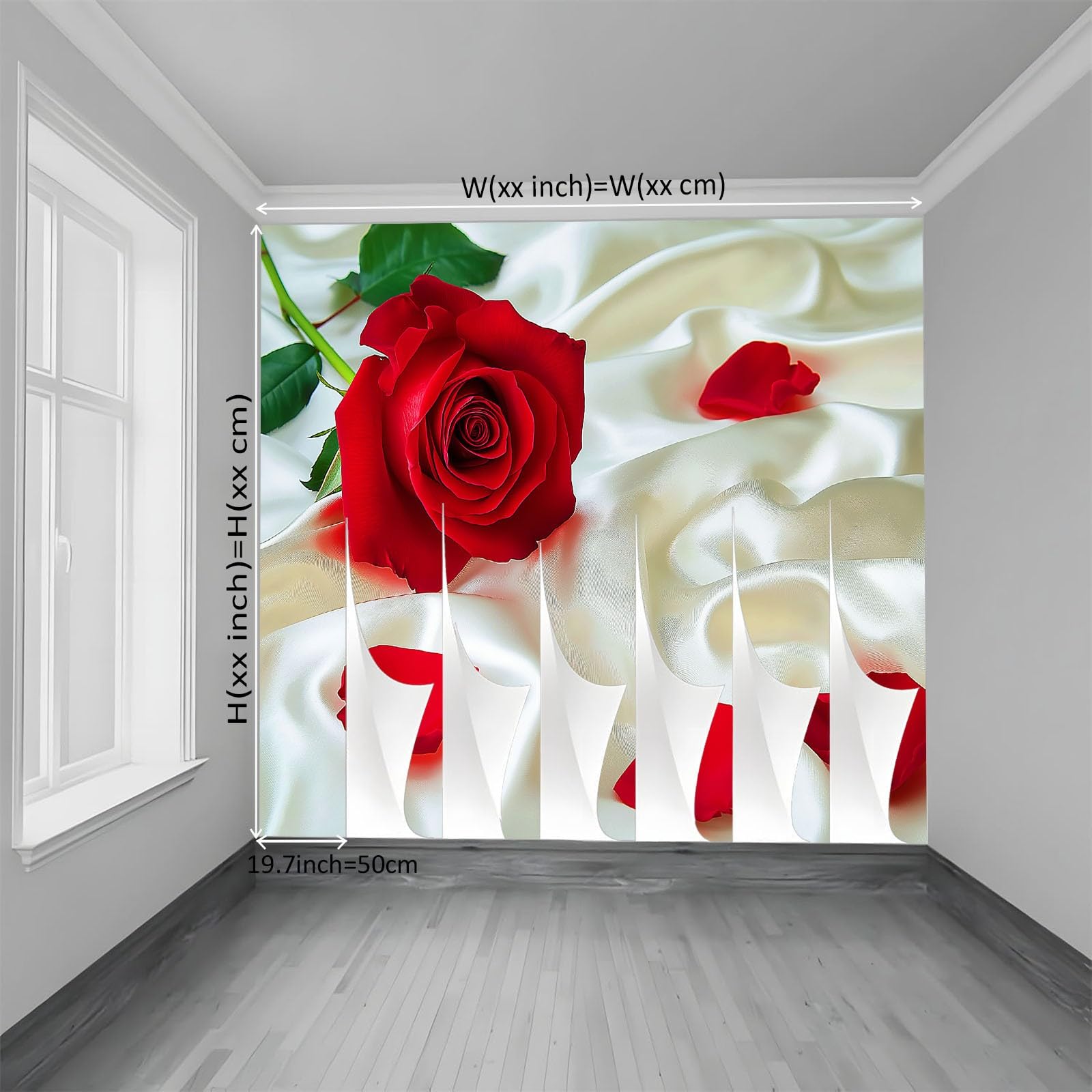 Générique Panoramiczna tapeta 3D 200 x 140 cm czerwone róże vintage kwiatowe tapety z włókniny, plakat ścienny do salonu, dekoracji pokoju dziecięcego, łatwy montaż, beżowa
