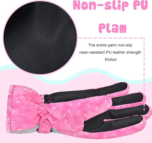 Miniatura 2 de Guantes de invierno impermeables para niños, guantes de esquí de nieve para niñas, guantes de snowboard cálidos para niños