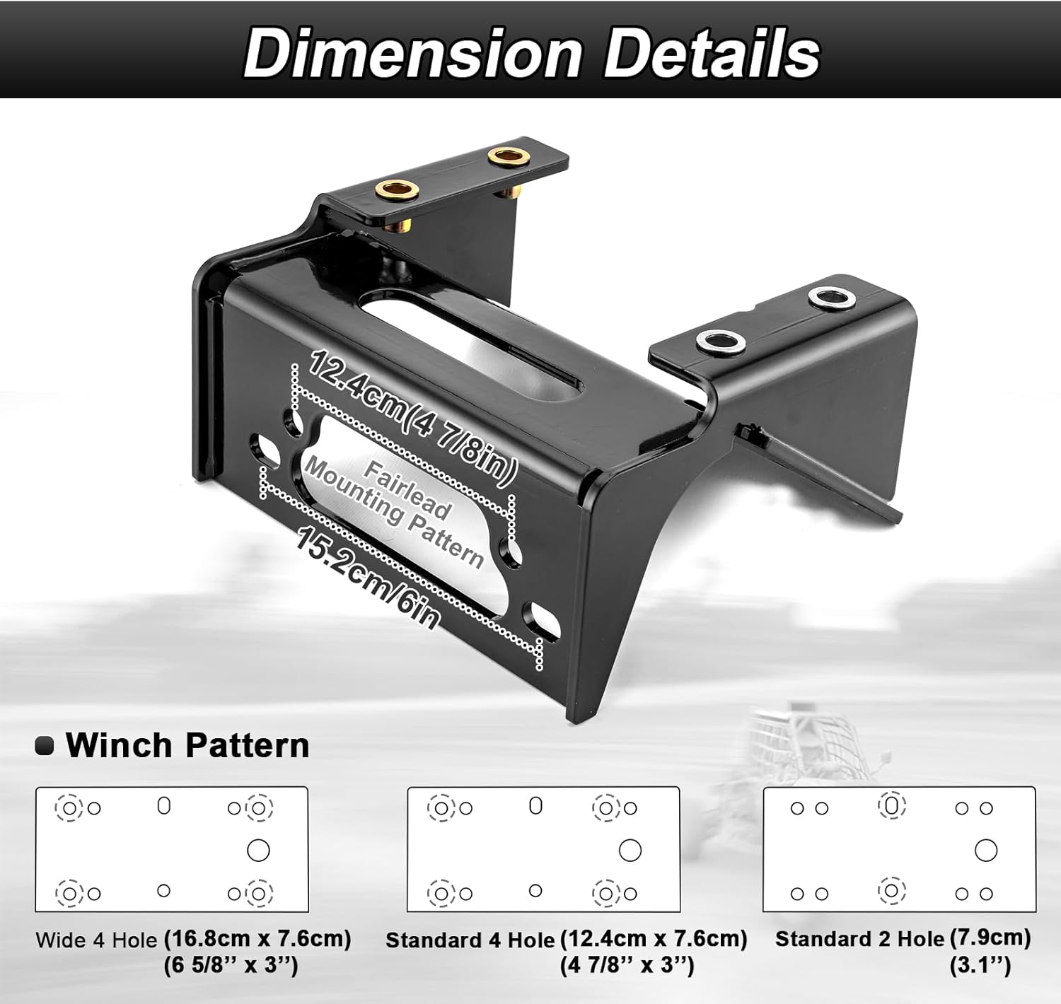 Winch Mounting Bracket with 4 7/8"(124MM) Winch Roller Fairlead Cable Guide for 2000-3500 LBS Compatible with Kawasaki Teryx 4 750 800 2012-2025