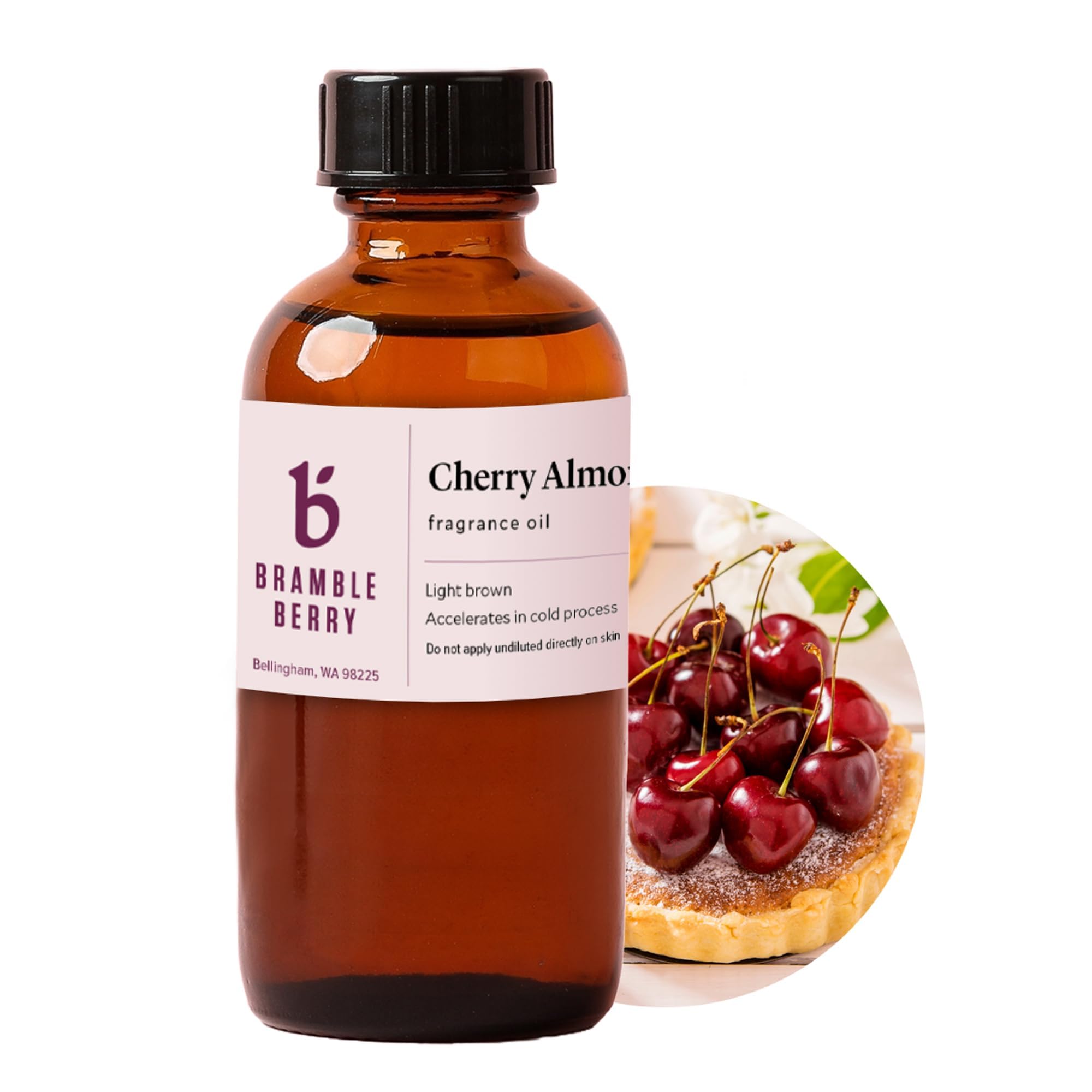 Bramble Berry Cherry Almond Fragrance Oil | Cherry Almond Scent for Soap Making, Candle Making, Lotion &amp; Bath Bombs | Skin Safe, Vegan, Paraben &amp; Phthalate Free, DIY Craft Essential