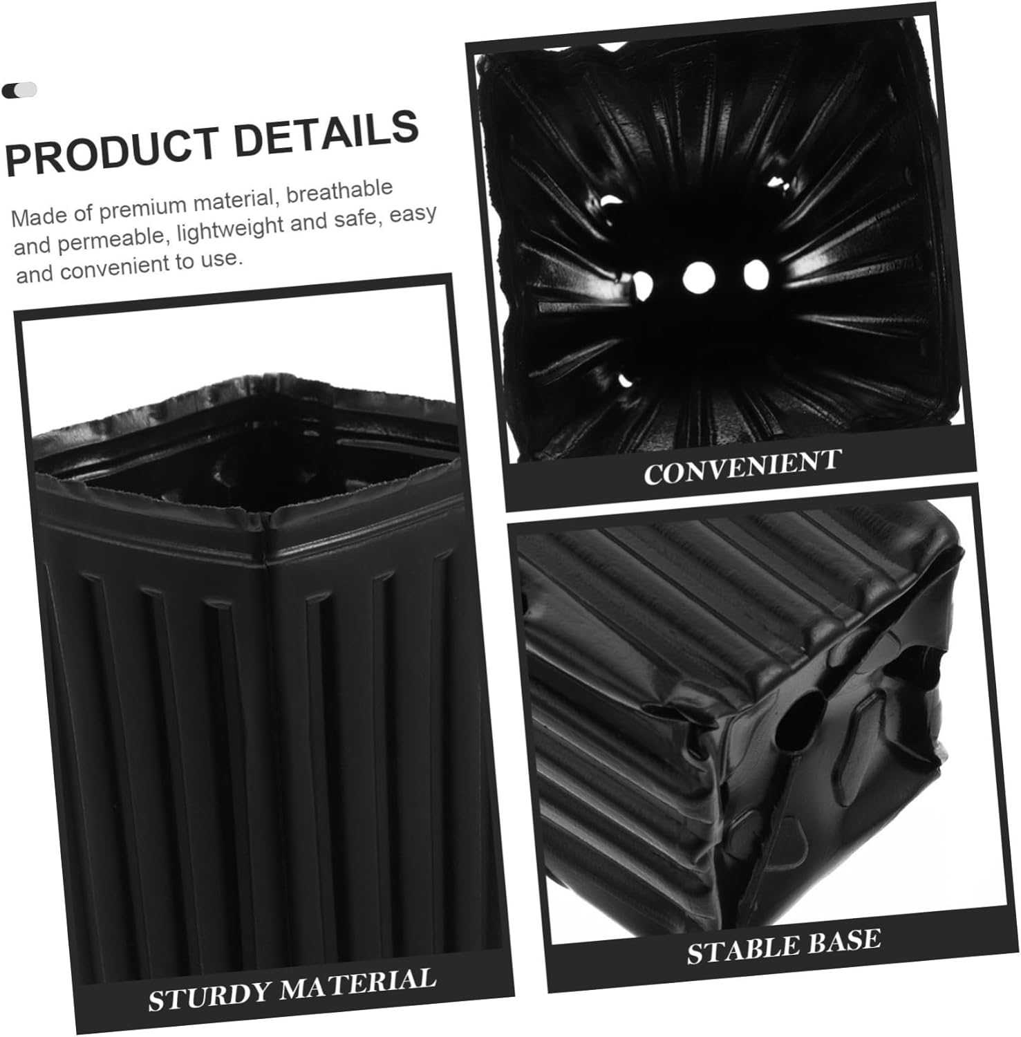 Garneck 50pcs Planting Nursery Bags Non-Woven Grow Pouches for Garden Plants Pots Drainage for Enhanced Root Development and Space Efficiency