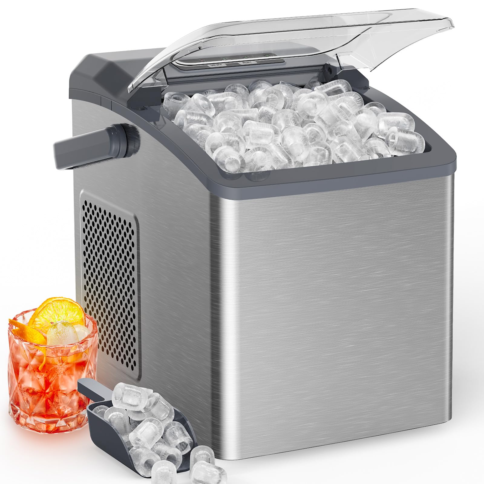 Máquinas de hielo de encimera Marsail, 26 lb por día, hielo rápido en 6 minutos, máquina de hielo autolimpiable, máquina de hielo de encimera compacta para el hogar, la cocina, la oficina y las fiestas.