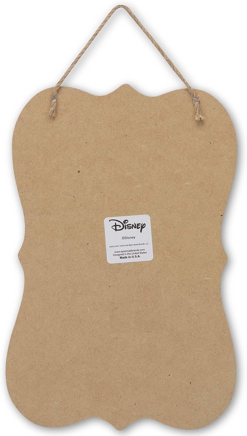 Open Road Brands Disney Mickey Mouse and Minnie Cheers for the Season Hanging Wood Wall Decor - Adorable Mickey Mouse Christmas Decoration for Home