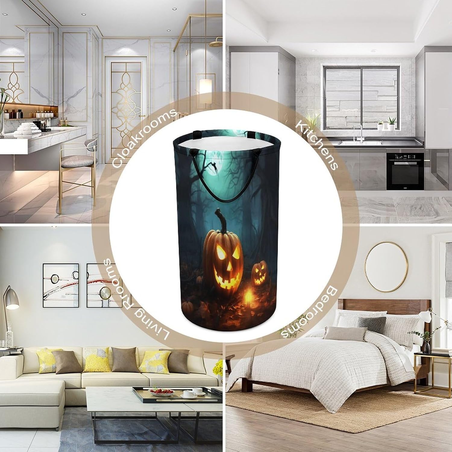 Happy Halloween Pumpkins Laundry Hamper Portable Lightweight Clothes Hampers Fashion Dirty Laundry Storage Basket Large Capacity Foldable Clothes Baskets for Bathroom Bedroom