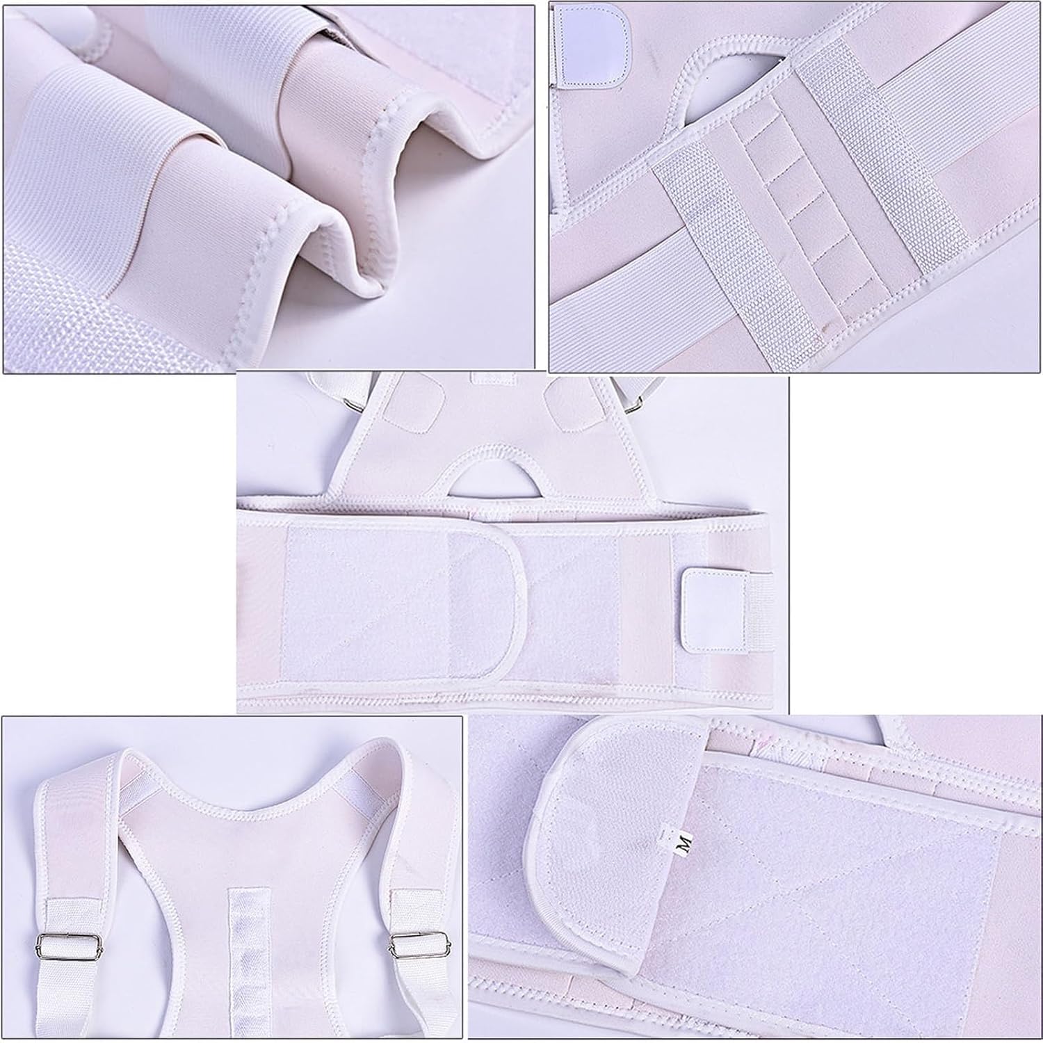 Full Back Support Belt Magnetic Corrector Back Brace Therapy Corset Lumbar Brace Waist Support Belt for Men Women Teens Back Shoulder Pain Relief (Black X)