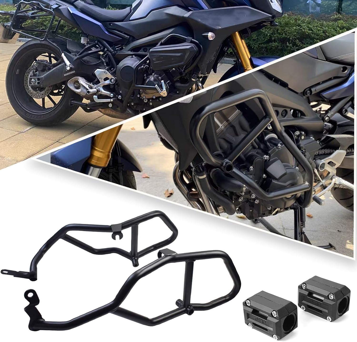 Engine Guard Highway Crash Bar fit for MT09 Tracer FJ09 2015-2020 Tracer 900/GT 2018-2020 Motorcycle Frame Protection Bumper Tracer 900GT Spare Parts Accessories
