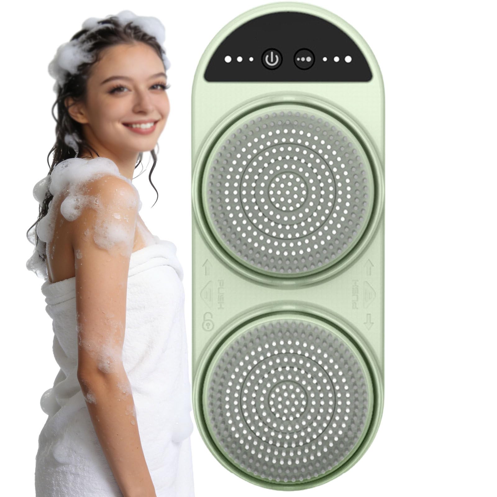 Spazzola Elettrica Per La Schiena - Spazzola Per Doccia A Parete Con 3 Velocità, Testine Grandi Rotanti A 360° Per Un'esperienza Rinfrescante E Da Spa, Esfoliazione Impermeabile IPX7