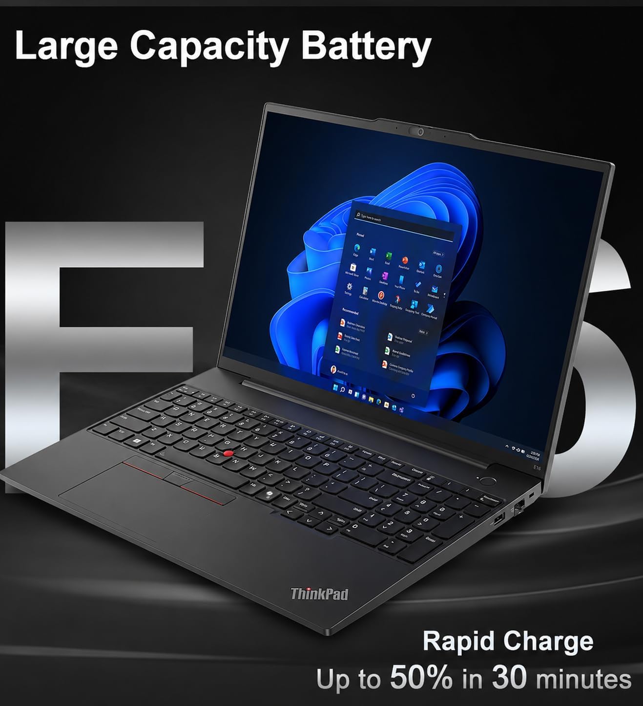 Lenovo ThinkPad E16 Laptop, 16" FHD+, Ryzen 7 7735HS, 16GB DDR5, 512GB SSD image 3