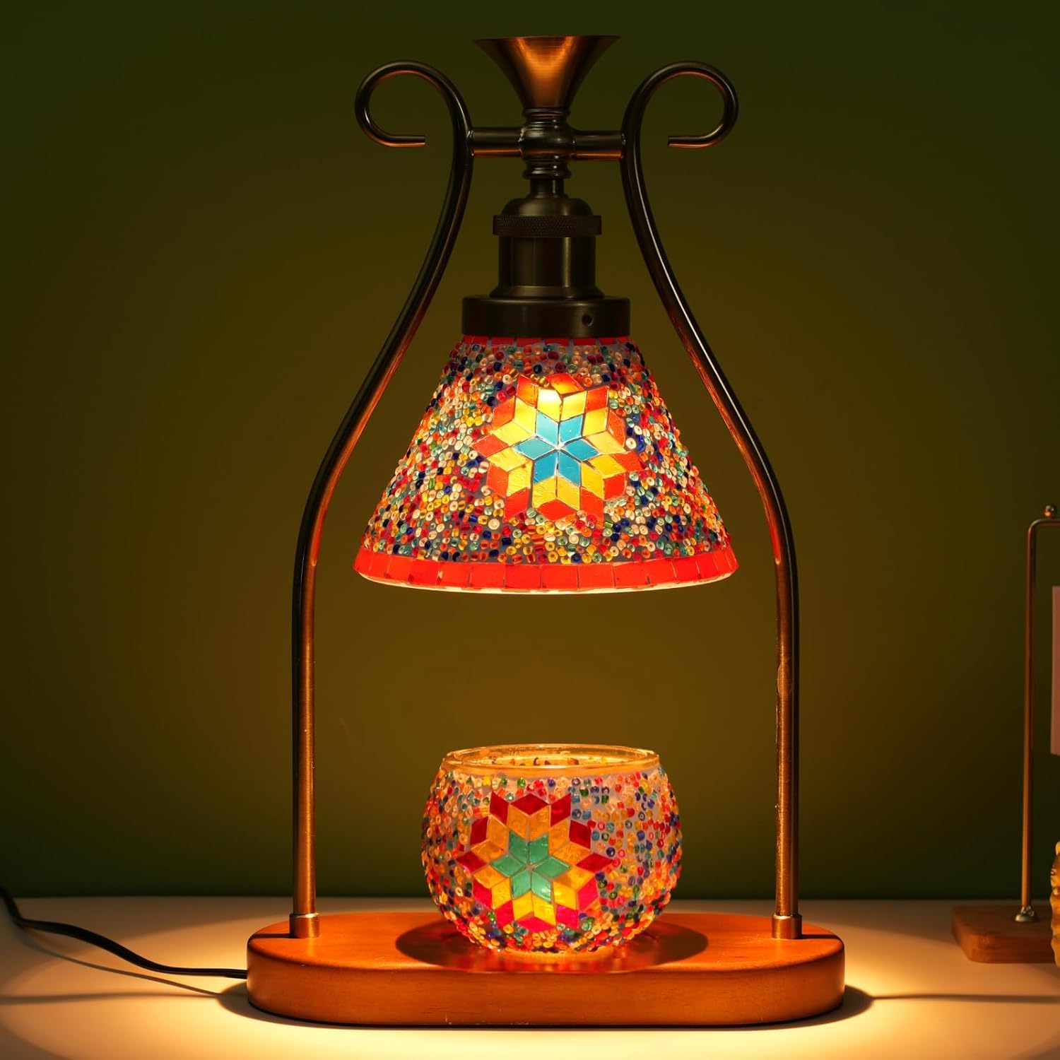 CAutoMart Turkish Mosaic Table Lamp with Adjustable Brightness