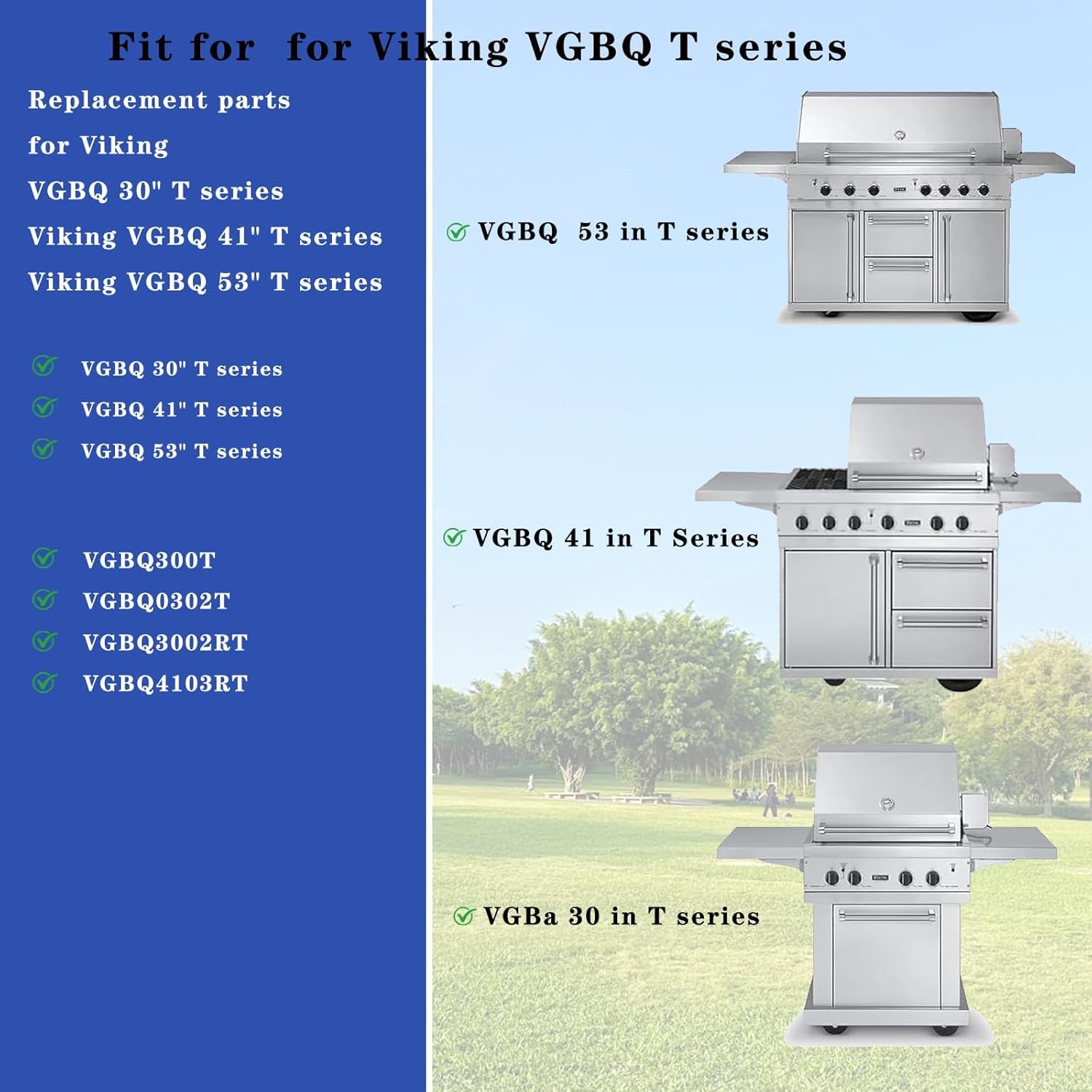 Shengyongh SS54911(3-Pack) 23 1/4" Stainless Steell Grates Replacement for Viking VGBQ 30" T Series, Viking VGBQ 41" T Series, Viking VGBQ 53" T Series,VGBQ300T,VGBQ0302T