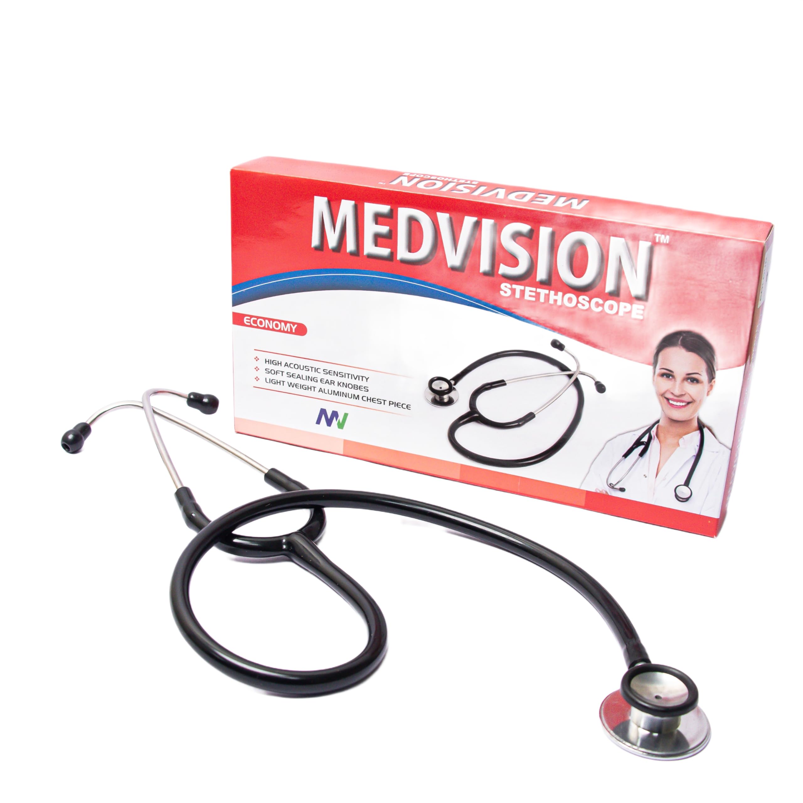 Economy Stethoscope for Doctors, Medical Students and Nurses, for heart care monitoring. accoustic stethoscope.