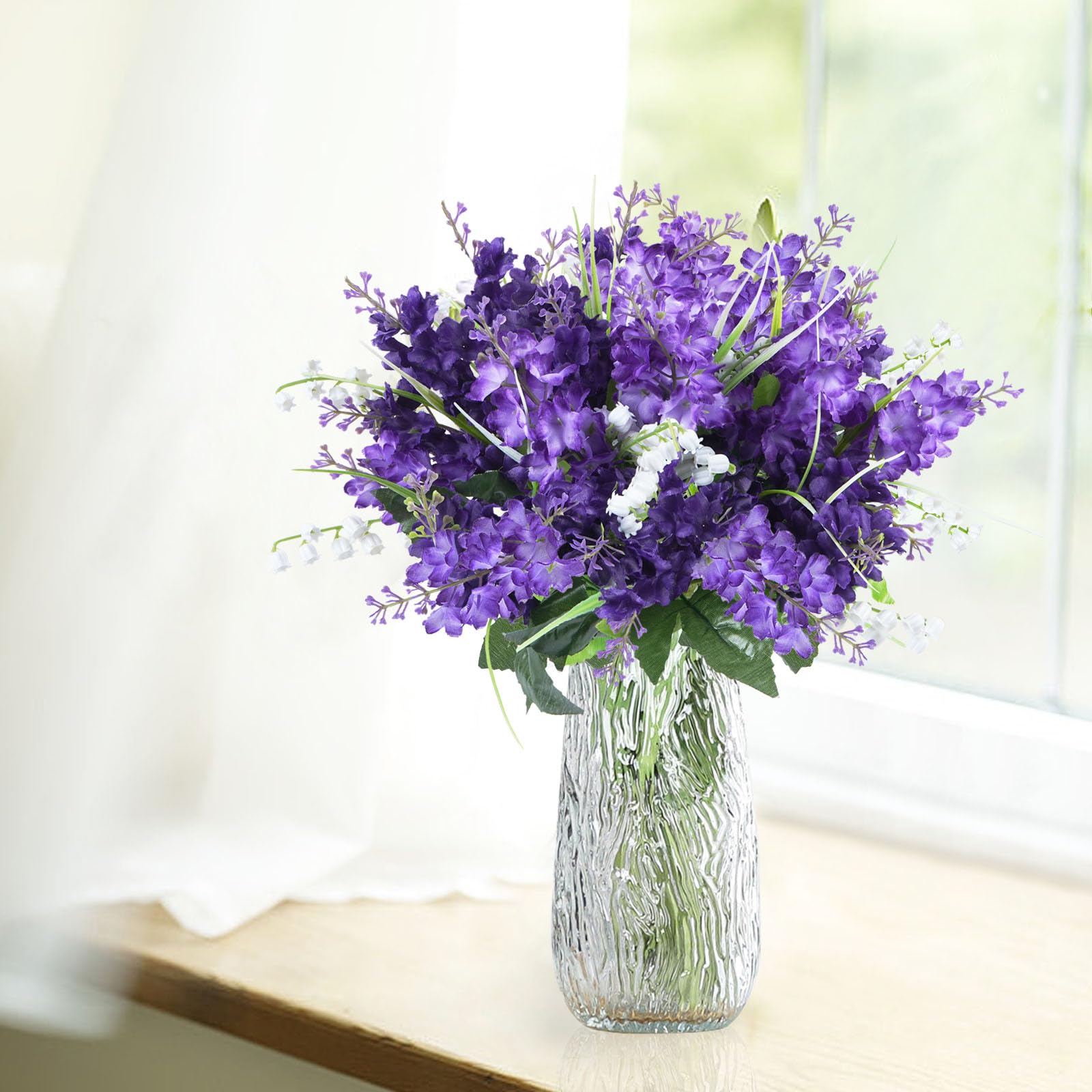 Fleurs Artificielles Avec Vase, Fausse Arrangements Fleurs Roses