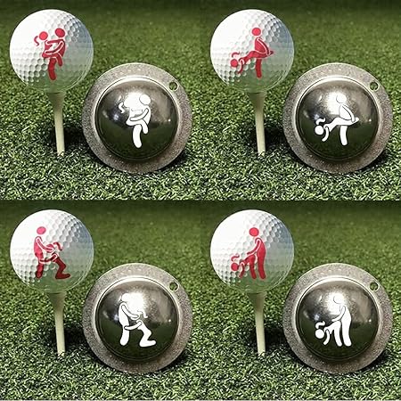 Review HUANGBINGXIN Tin Cup Funny Golf Ball Custom Marker Stencil Alignment Tool Adults Golf Ball Marking Stamper Tool