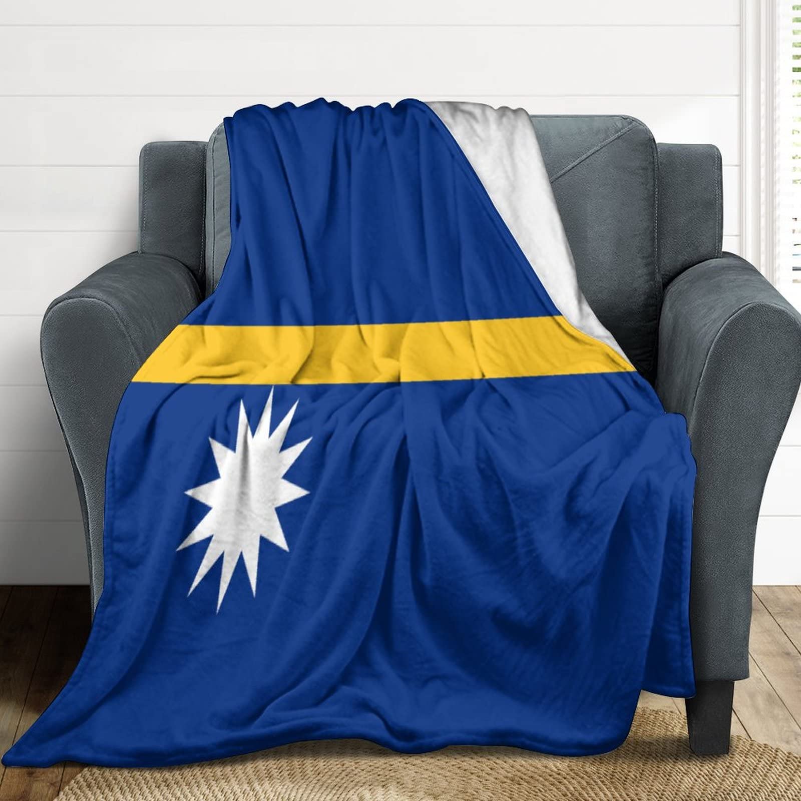 Couverture de lit en flanelle Nauru contre les courants d'air du bureau et salon