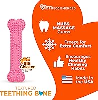 Vista 4 de Juguete para masticar para cachorros Nylabone, Petite., Hueso, XS, Rosado