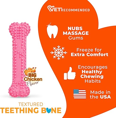 Miniatura 4 de Nylabone Juguetes para masticar flexibles y relajantes para la dentición de cachorros para cachorros de dentición XSpequeños hasta 15 libras