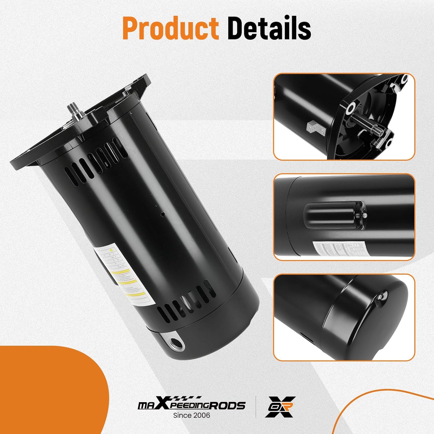 maXpeedingrods UST1152 1.5HP Single Speed Swimming Pool Pump Motor, 115/230 V, 3450 RPM, for Pentair Sta-Rite Dura-Glas; for Century (A.O. Smith), for Hayward Super Pump MaxFlo, for Super II Motor