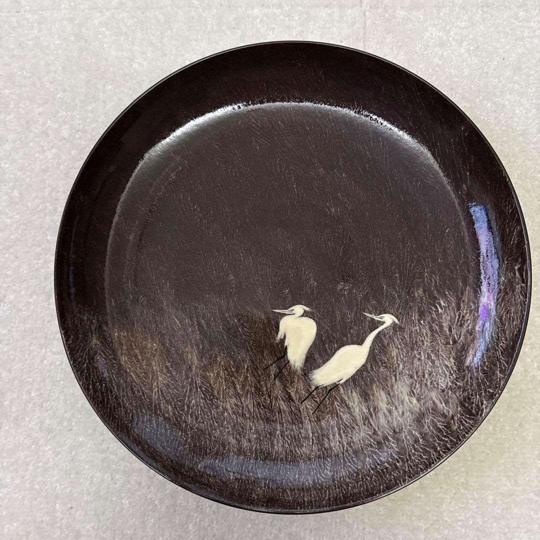 白鷺サギ絵皿(現川焼) ４客 白鷺サギ絵皿(現川焼) 4客 白鷺サギ絵皿(現川焼) 4客 白鷺サギ絵皿