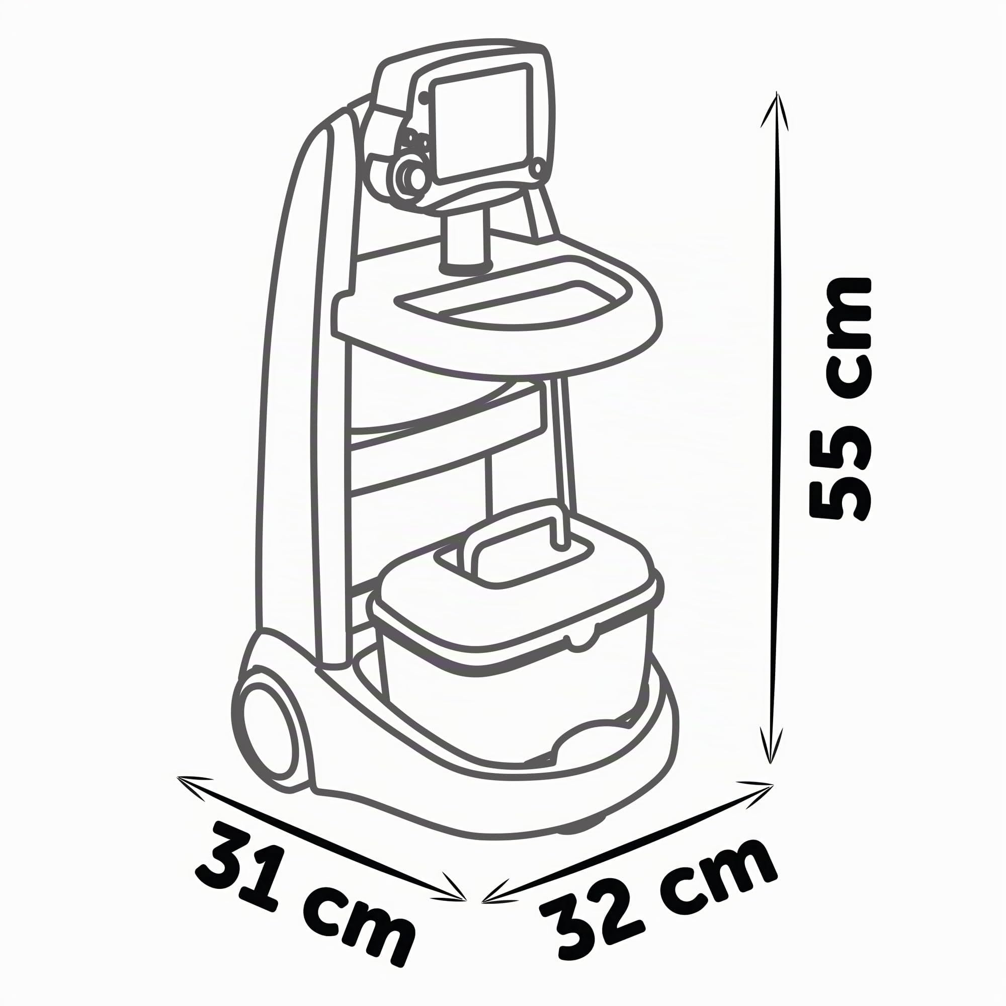 Smoby - Chariot Médical Electronique - Jouet D'Imitation pour Enfant - 16 Accessoires De Docteur - Sons Et Lumières - A Partir de 3 Ans - Fabrication Française