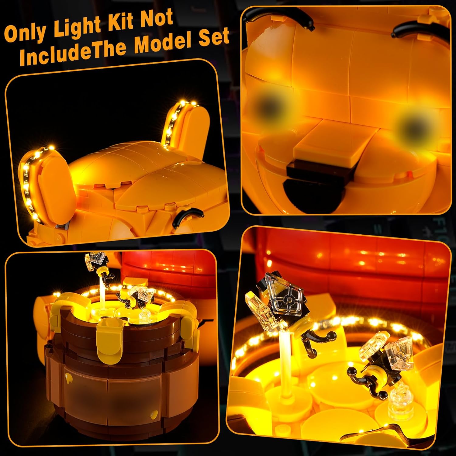 Vaodest LED Lighting Set for Lego Winnie the Pooh 43300, Decorative Light Kit Compatible with Lego 43300 Ideas Building Toy, Step-by-Step Video Guide, Creative Display Gifts (LEGO Set Not Included)