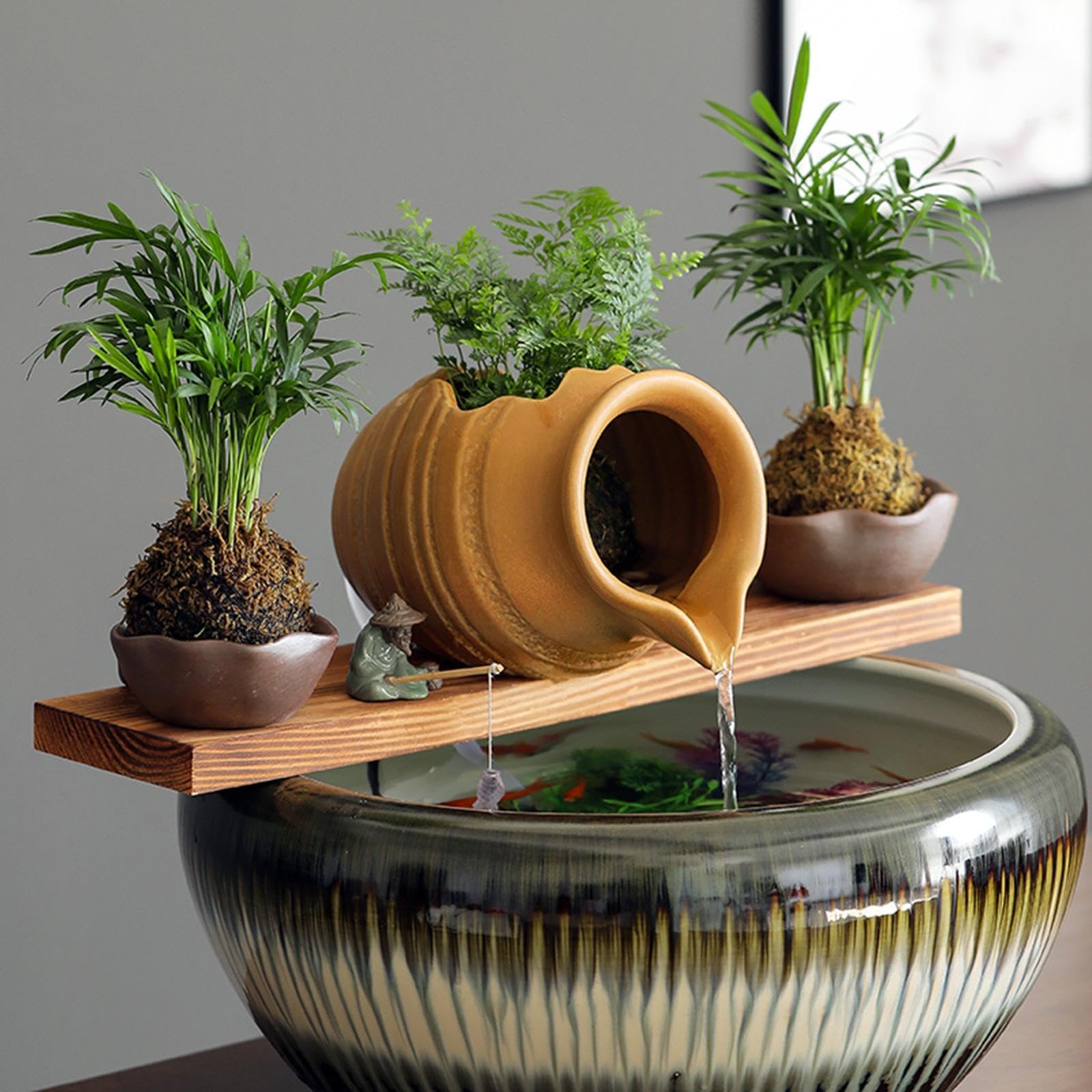 VELURA Fountain Jar Cave Water Dispenser Fountain Jar for Courtyard Landscape Decor Yellow|1 Fish Tank Waterfall Dispenser|Indoor Fountains| Home D?©cor |Home & Garden-image-49