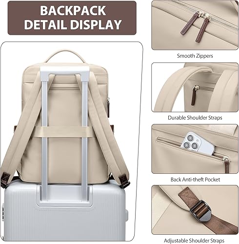 Miniatura 5 de Mochila para laptop para mujer, diseño inteligente, bolsa de trabajo universitaria, mochilas de negocios para viajes y negocios, se adapta a
