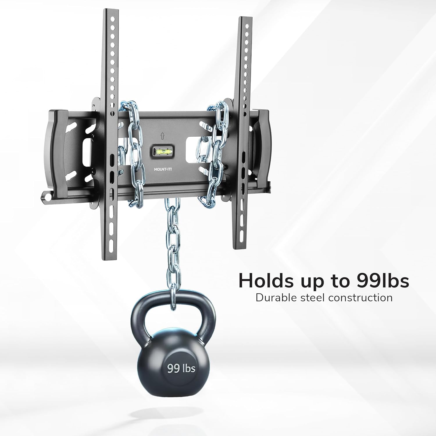 Mount-It! Lockable TV Wall Mount with Anti-Theft Security Bar, UL Certified Tilting Display Bracket for 32–55 Inch Flat Screen TVs with VESA 200, 400mm, Commercial-Grade VESA Mount Holds up to 99 lbs