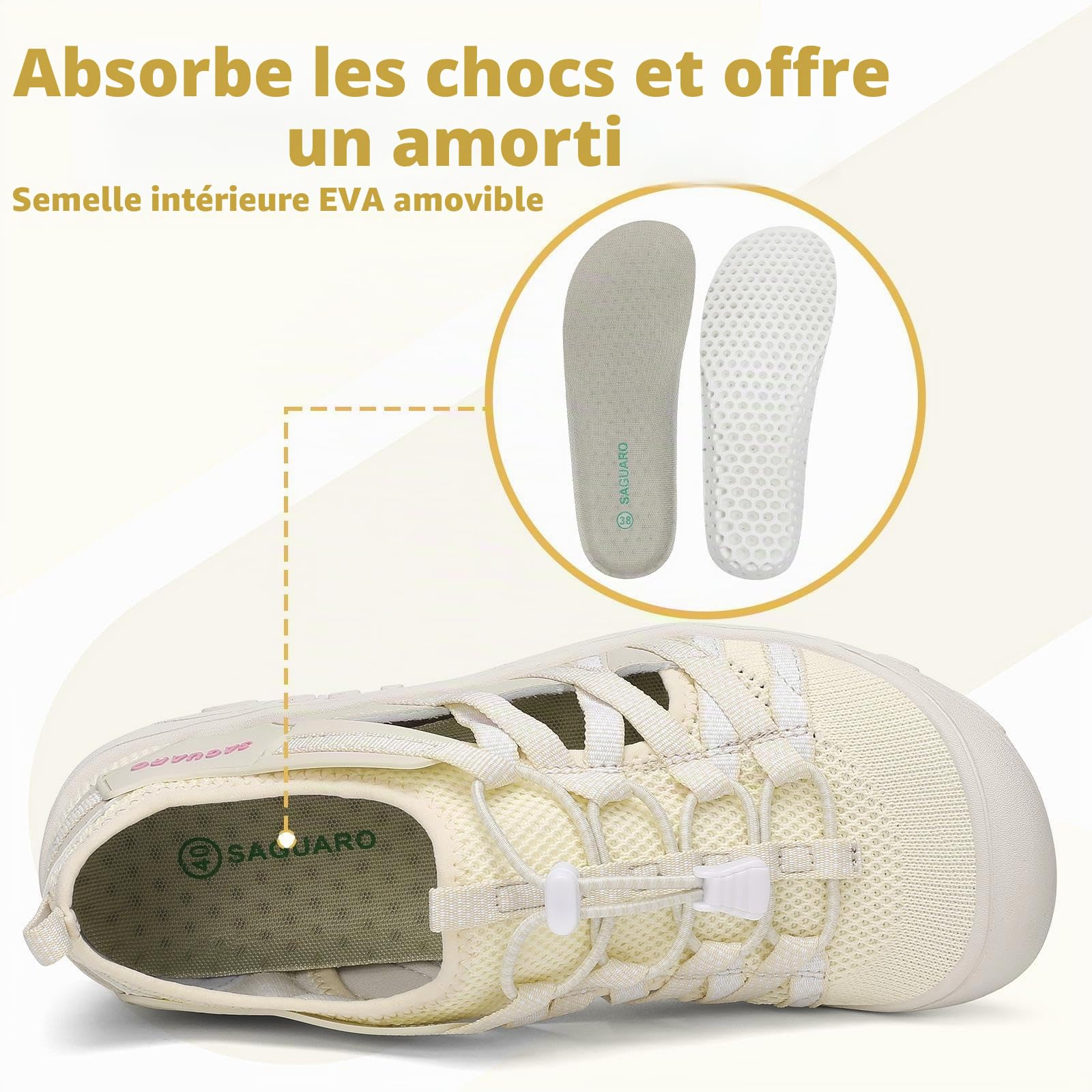 SAGUARO Sandales de Randonnée pour Femme Outdoor Sport Confortable Respirant Sandales de Trekking