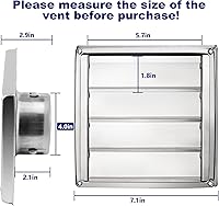 Vista 2 de Funmit Cubierta de ventilación de metal para secadora de 4 pulgadas con pantalla de malla metálica, cubierta de ventilación de acero inoxidable