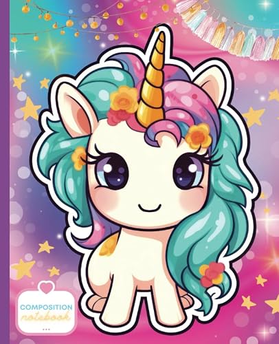 Composition Notebook Wide Ruled: Unicorn Hair- Aesthetic Preppy Journal | Composition Notebooks For Teen Girls