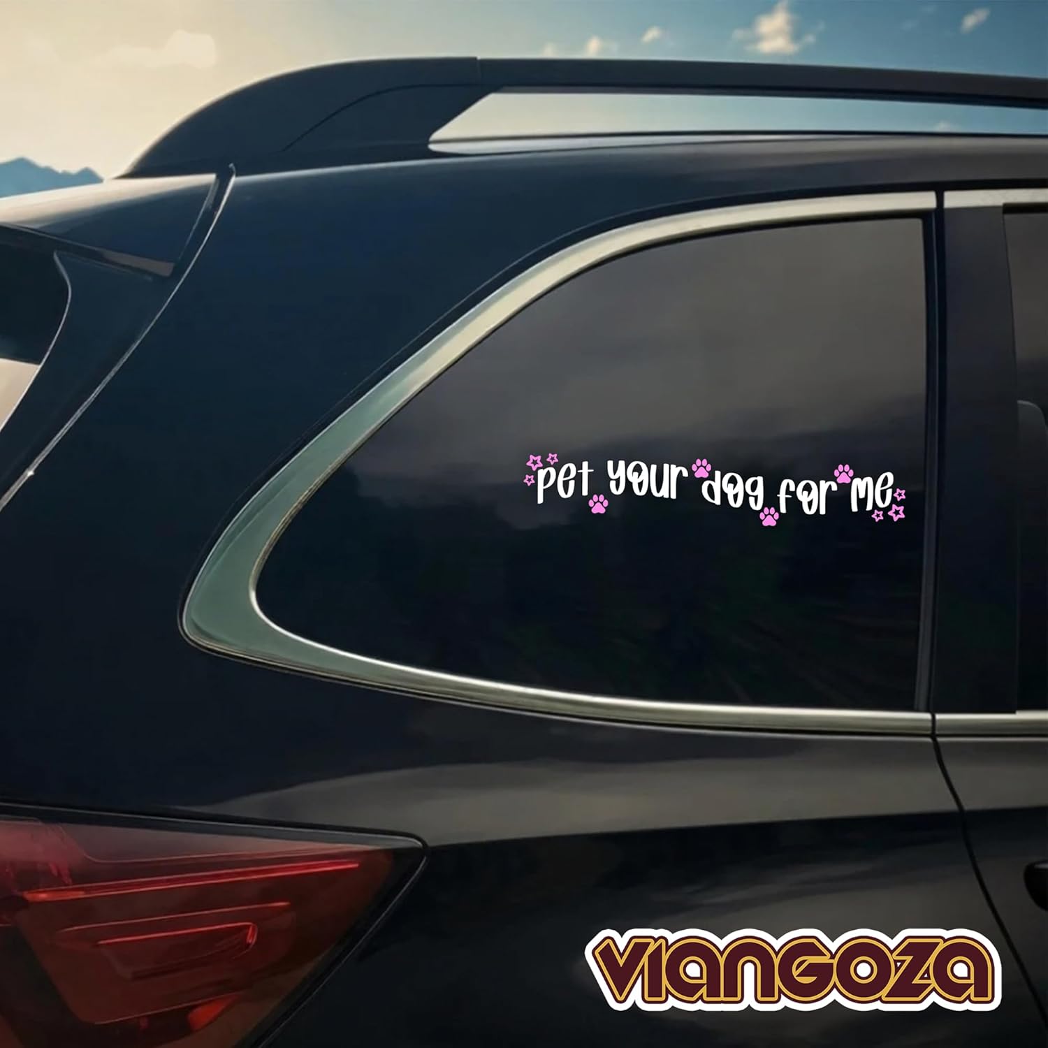 Pet Your Dog for Me Car Decal, Funny Dog Paws, Dog Lover, Cute Animal, Pet Meme Decals, Vinyl Waterproof 8 inch Bumper Sticker for Trucks Window, Car Accessories Decorations Gifts for Friend Mom - Image 3