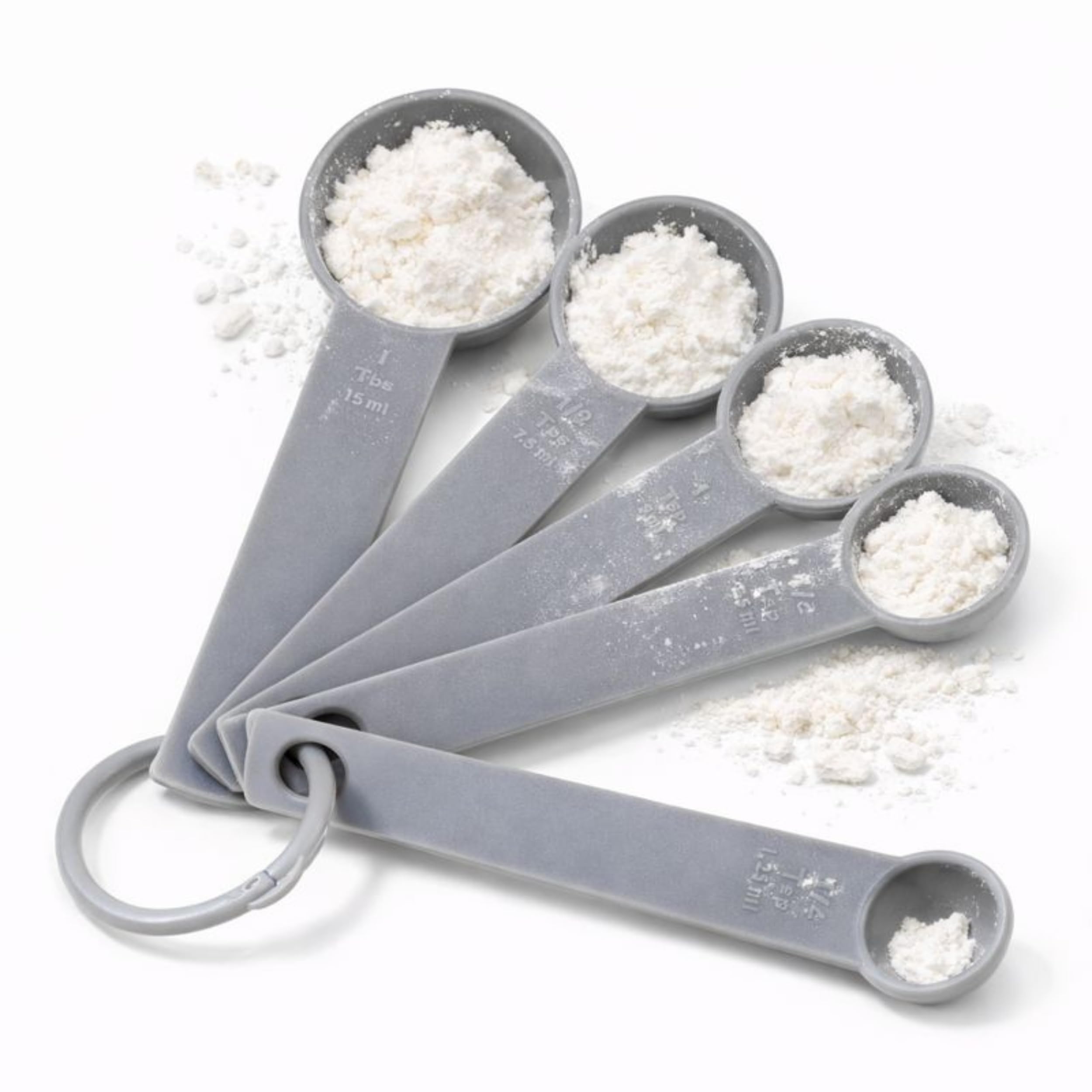PARENCE Cuillères Doseuses Plastique Colorées 1-15 ml/g Mesure Cuisine Pâtisserie Anneau Accroche
