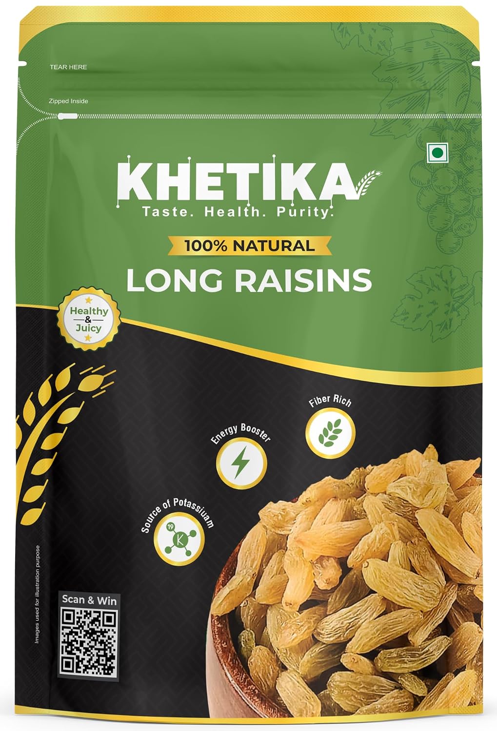 Khetika Premium Long Raisins 200g | Dry Fruits, Dried Kishmish, Dry Grapes, Kismis, High in Potassium, Seedless Raisins, N... - Review, Price and Buying Guide
