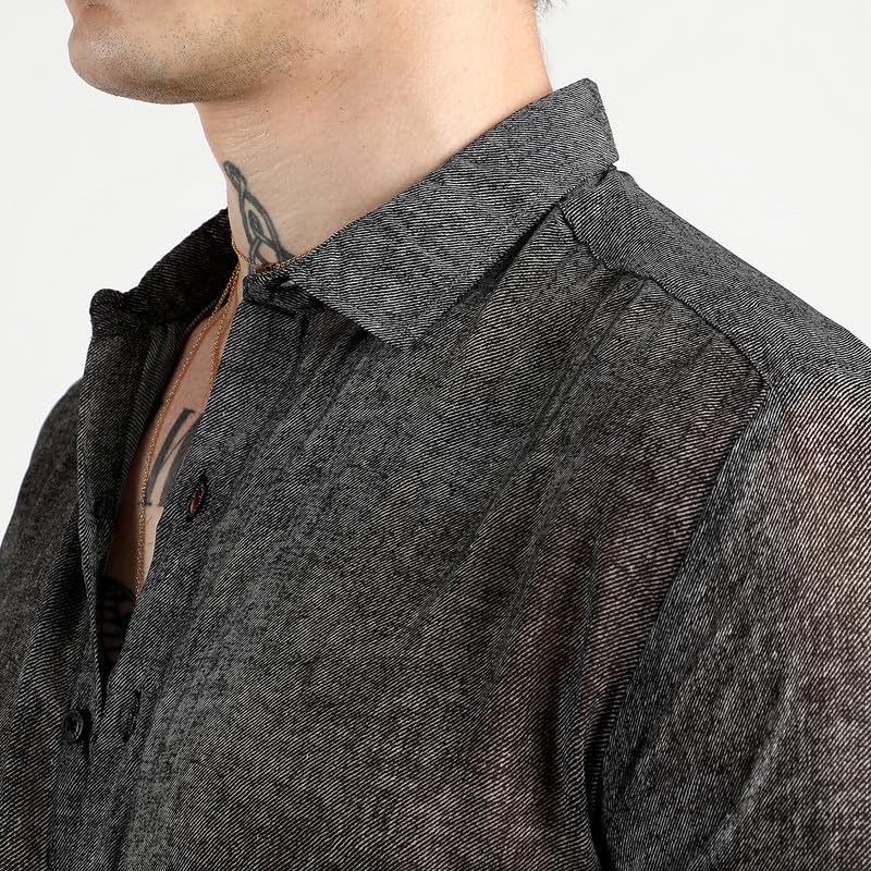 Image of CAHOOT Men'sTartan Plaid Shirt for Casual Wear | Spread Collar | Long Sleeve | Button Closure | Shirt Crafted with Comfort Fit for Everyday Wear