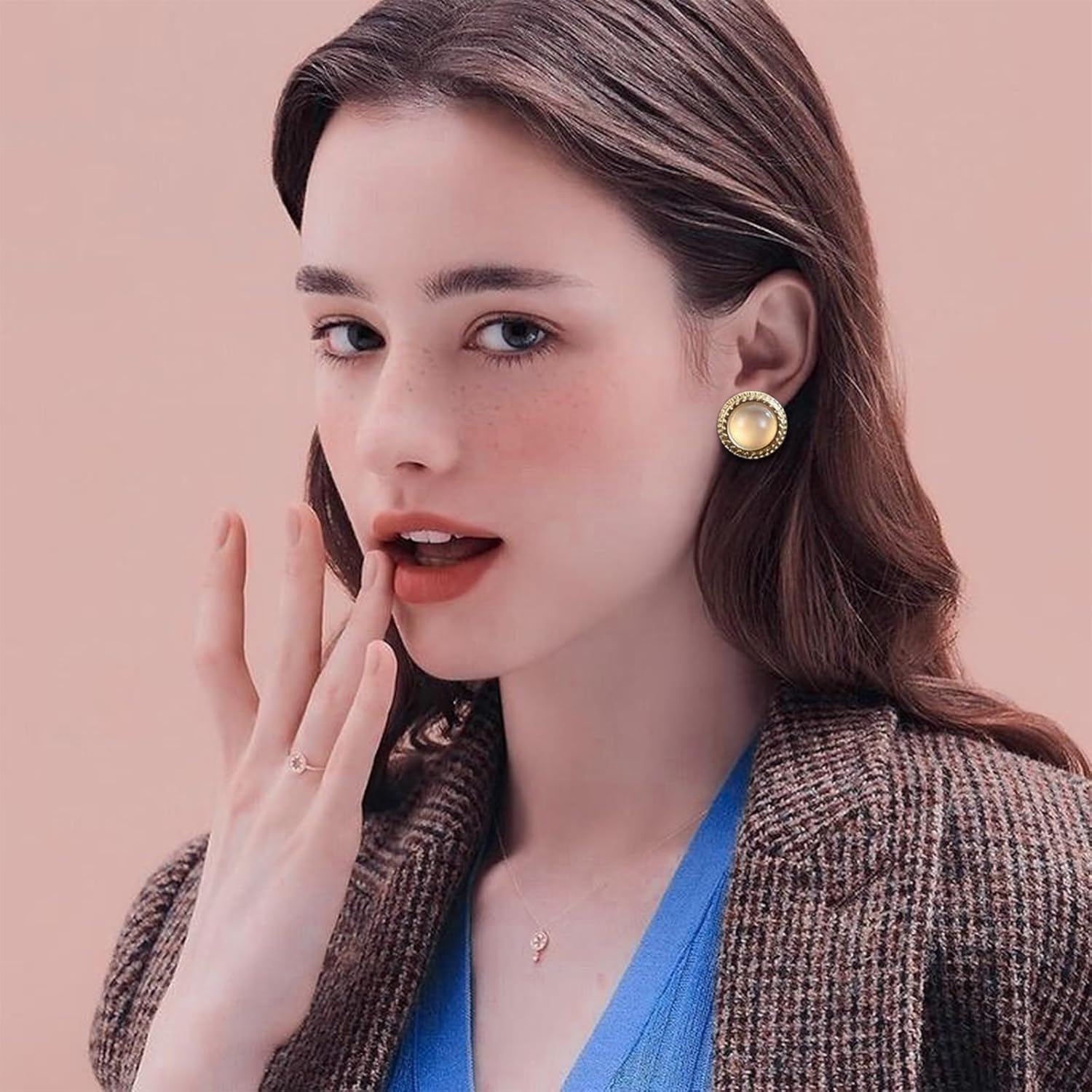 12 Pairs Bohemian Turquoise Stud Earrings Set for Women Fashion Colorful Faux Mixed Sizes Round Ball Ear Studs Earrings Handmad Turquoises Flower Earring Boho Ethnic Charm Jewelry - Image 3