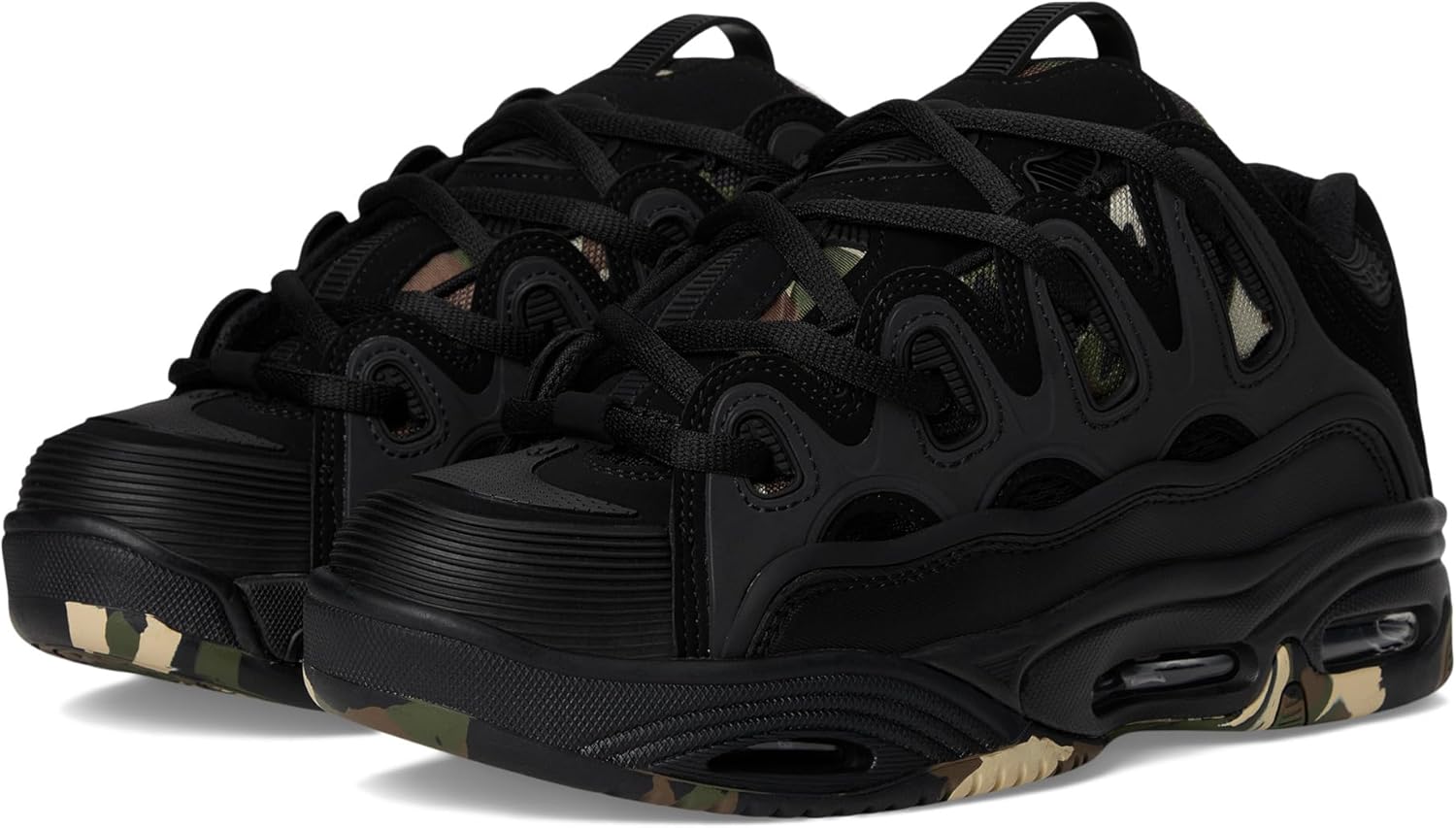Osiris Men's D3 2001 Skate Shoe, Black/Camo, 10.5