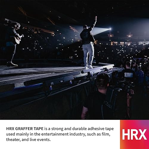 Miniatura 10 de HRX - Cinta adhesiva Gaffer de 1.5 pulgadas x 50 yardas, impermeable, sin residuos, fuerte adhesivo, fácil de rasgar, cinta multiusos de grado