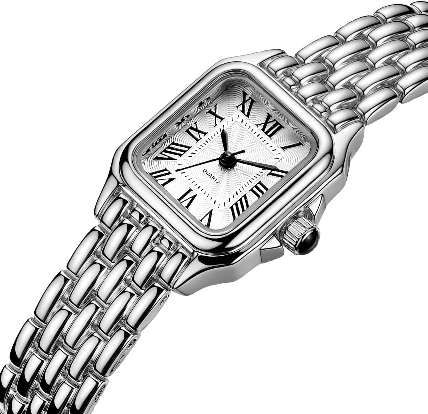 BESTKANG Watches for Women Vintage Square Classic Luxury Watch with Roman Numerals Dial Gold Silver Two-Tone Stainless Steel Band Elegant Dress Women's Wrist Watch - Image 4