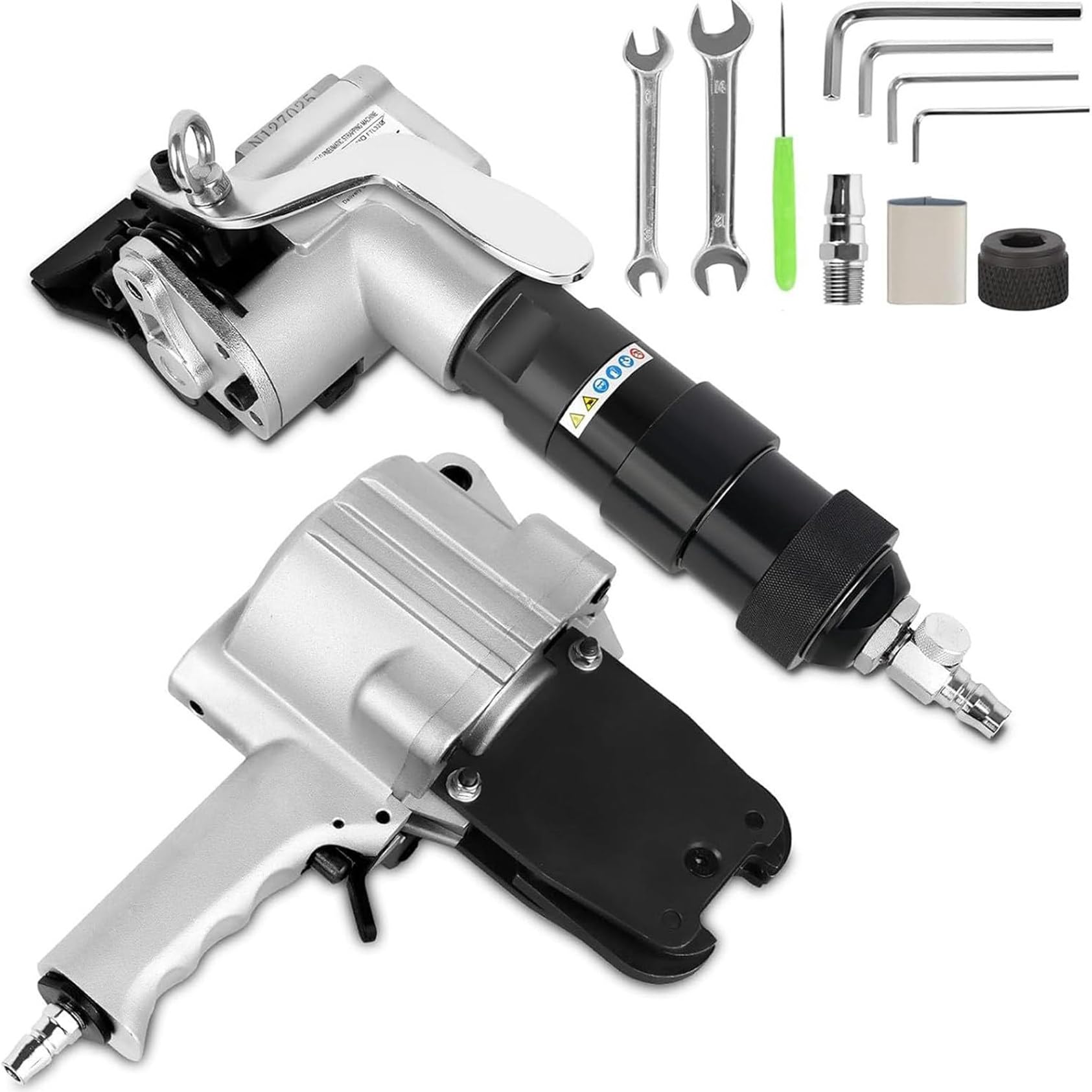Set di utensili per reggiatura pneumatica, tenditore e sigillante per reggette metalliche, soluzione portatile per impacchettare e imballare in modo sicuro