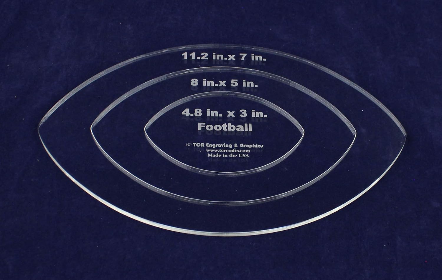 Nested Football Template 1/4" Acrylic