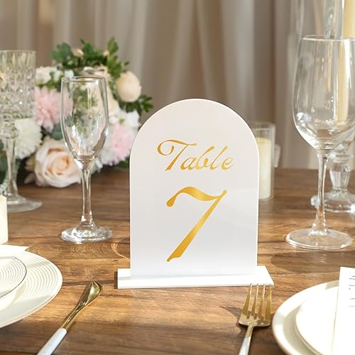 Miniatura 10 de UNIQOOO Paquete de 10 letreros de mesa de acrílico esmerilado de 8 x 10 pulgadas para boda con soportes, 1/8 pulgadas de grosor, hoja de letrero