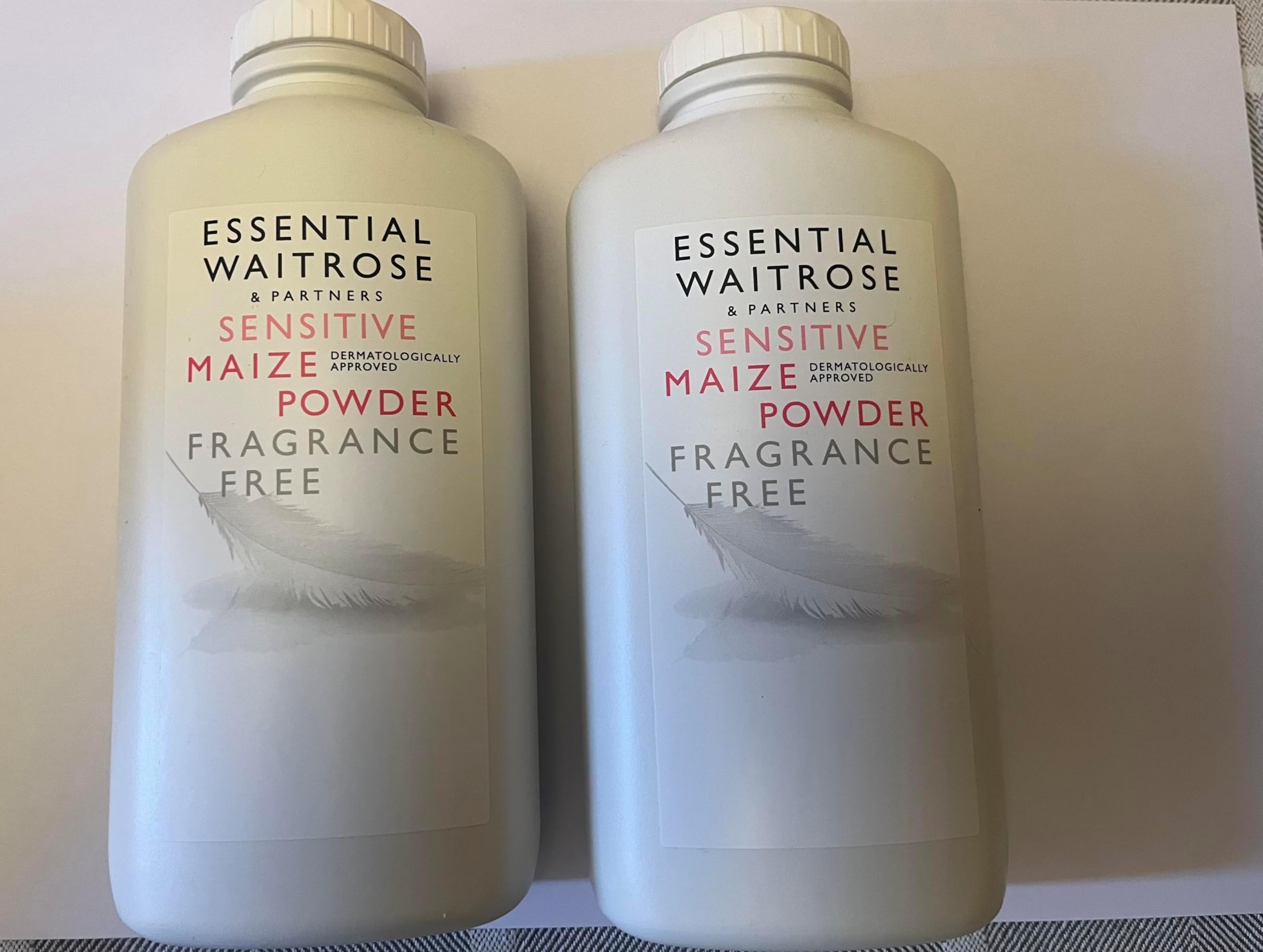 Waitrose Sensitive Talc Powder 250g | Fragrance Free | Talc for Men and Women | Pack of 2